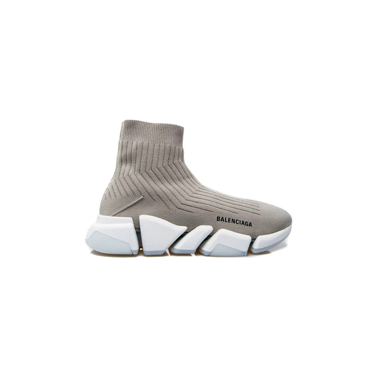 Balenciaga Speed Trainer Rib-Knit Light Gray (654020W2D811391) (2)