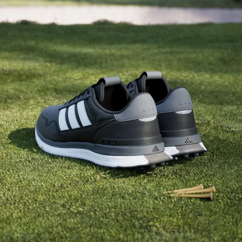 adidas S2G 26 Leather Spikeless Golf Black White Grey Four (JQ9315)