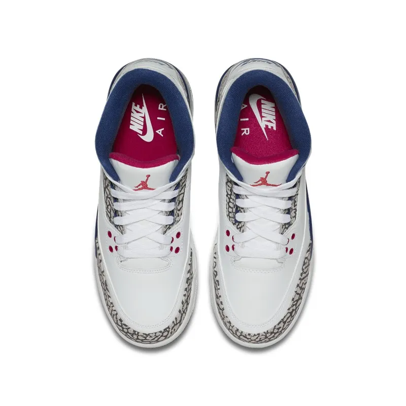 Jordan 3 Retro True Blue 2016 (GS) White/True Blue-Varsity Red (854261-106)