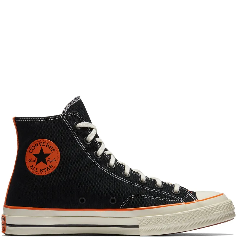 Converse Chuck Taylor All-Star 70s Hi Vince Staples Black Black/Vibrant Orange-Egret (161253C)
