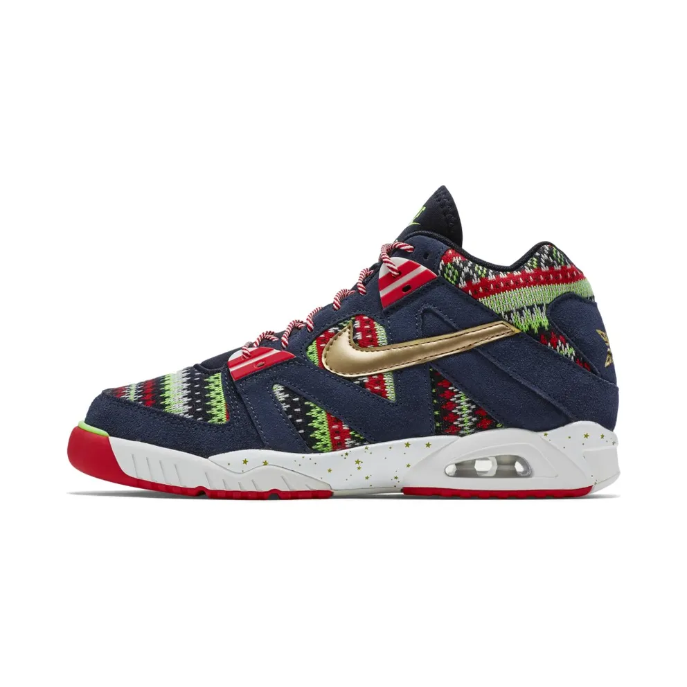 Nike Air Tech Challenge 3 Christmas (2015) Dark Obsidian/University Red-Flash Lime-Metallic Gold (827822-400)