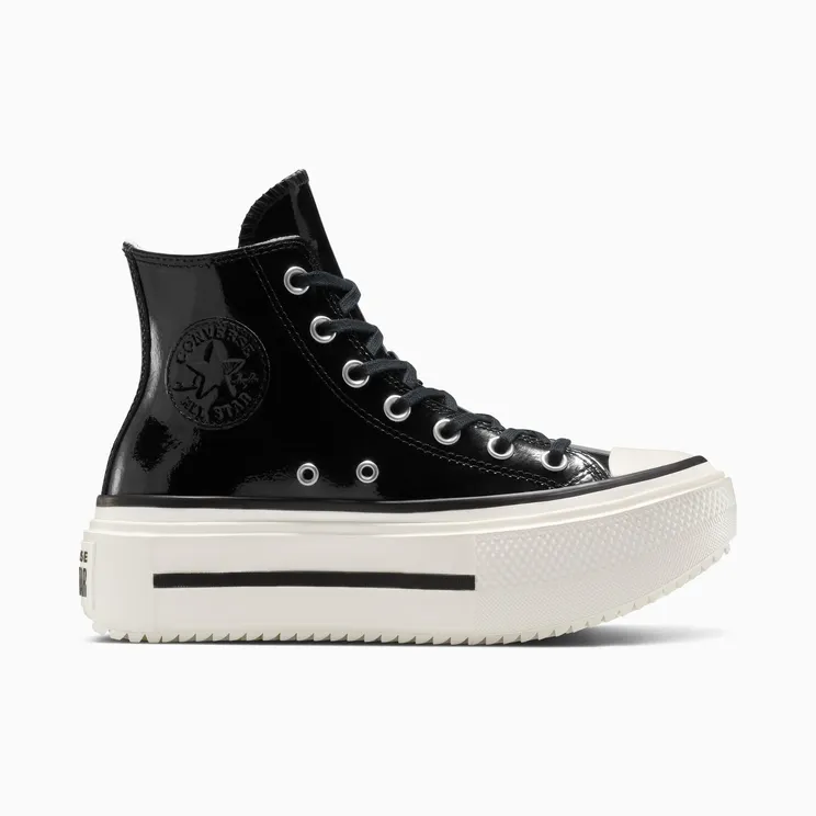 Converse Chuck Taylor All Star Lift Double Stack Platform Patent Leather “Black / Egret / Black” (A12977C)