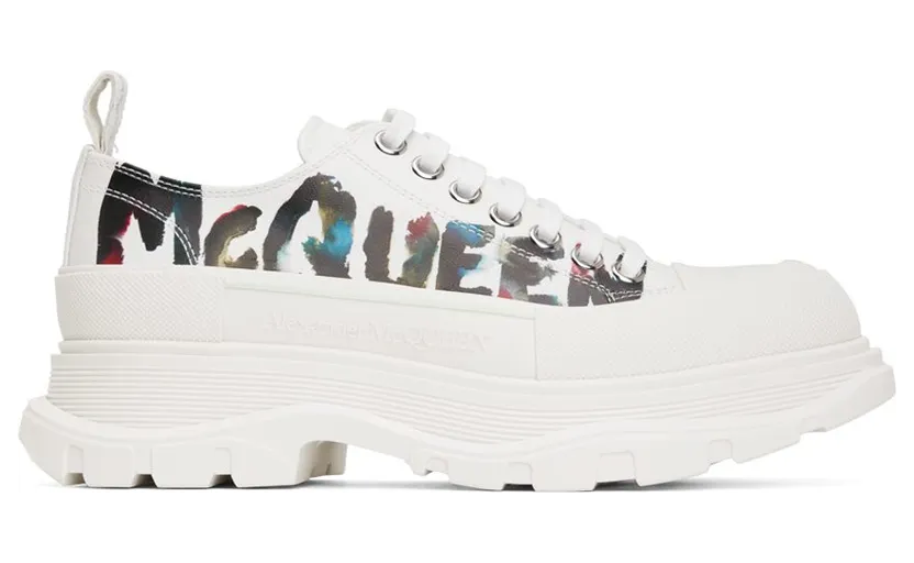 Alexander McQueen White Graffiti Tread Slick 9583 OP.WH/WHI/SIL/M (711108WIATC)