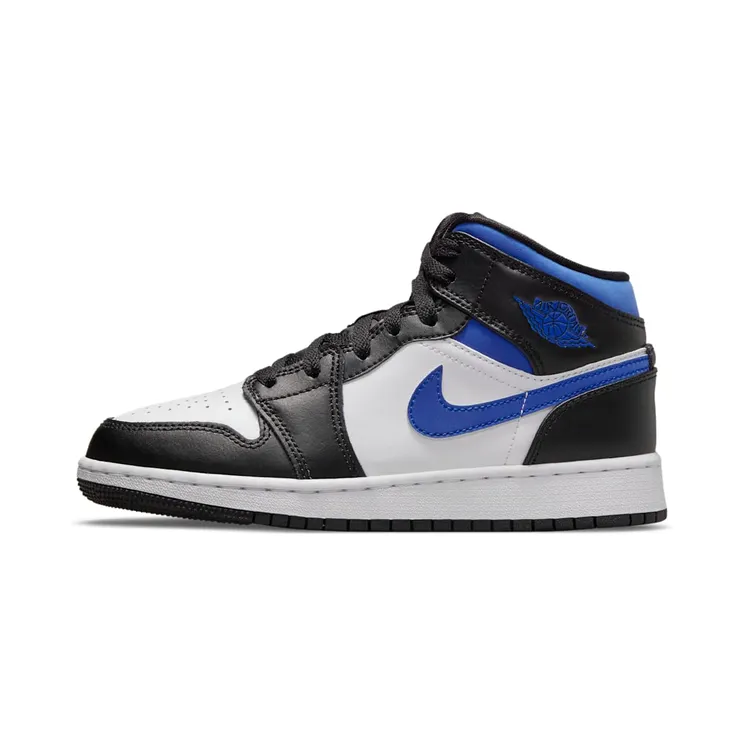 Air Jordan 1 Mid White Black Royal (GS) “White / Black / Racer Blue” (554725-140)