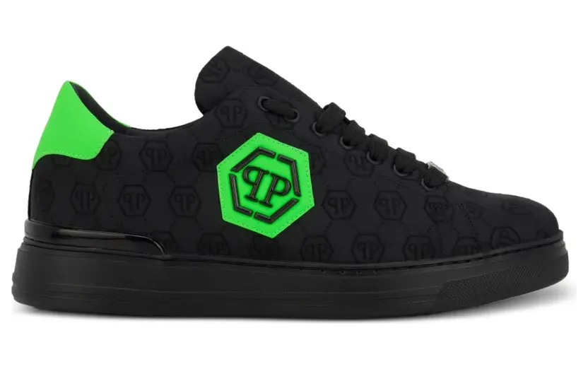 Philipp Plein Low-top sneakers met monogram jacquard – Bruin (PAFSMSC4093PTE021N)