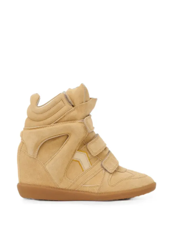 ISABEL MARANT Bekett suède sneakers with sleehak – Beige (BK0010FAC1E02S)