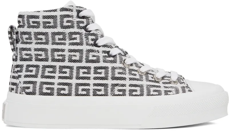 Givenchy White 4G Jacquard City Sneakers (BH005LH0VC)