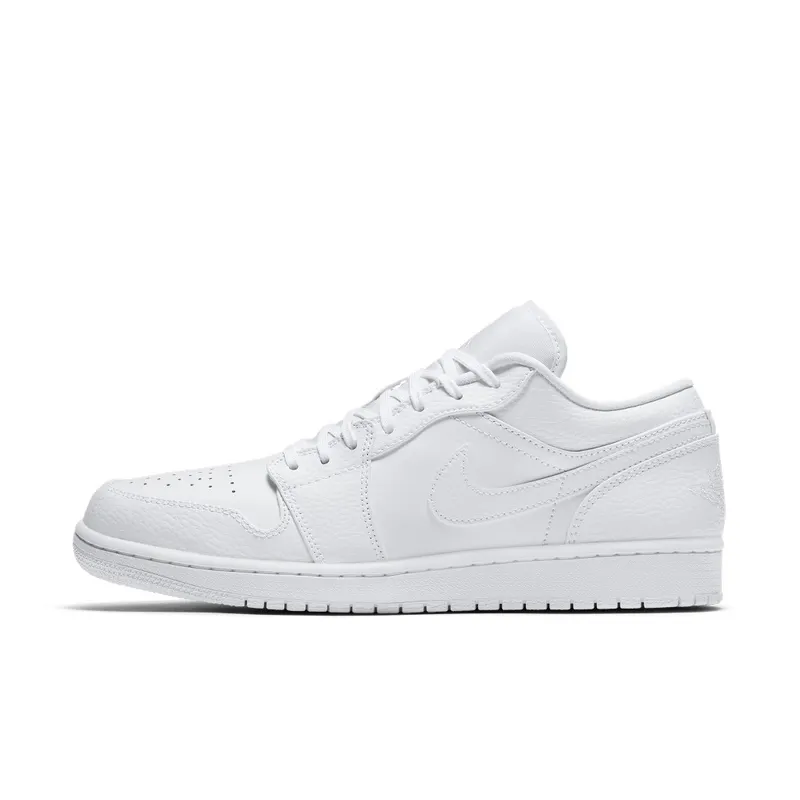 Jordan 1 Low Triple White Tumbled Leather White/White/White (553558-130)