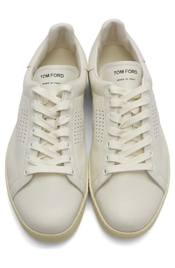 TOM FORD Black Grained Leather Warwick Sneakers (*J1045T-DAP) (5)