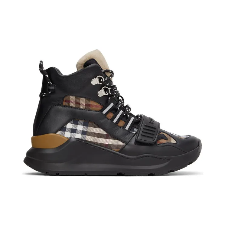 Burberry Brown Check Ramsey Hi Sneakers (8046390)
