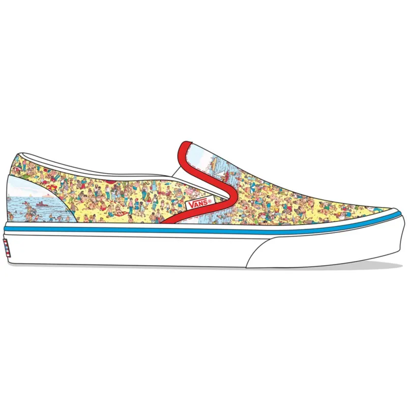 Vans Slip-On Wheres Waldo Beach Find Steve/Beach (VN0A33TB3WO)