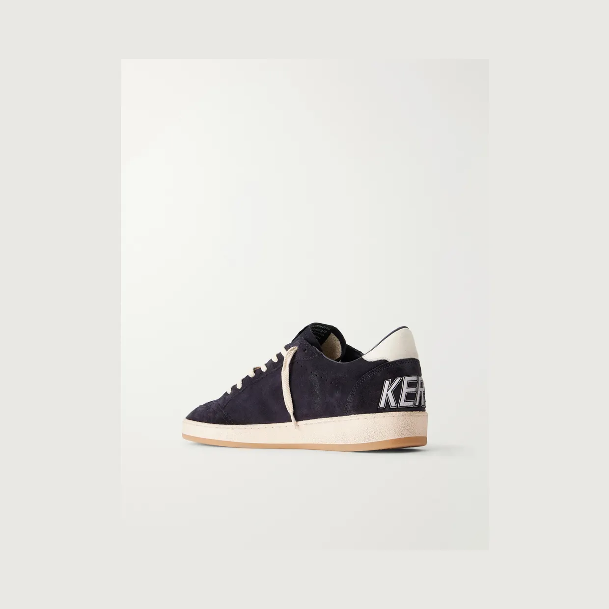 Golden Goose Ball Star Distressed Leather-Trimmed Suede Sneakers Black (GMF00117.F008721) (4)