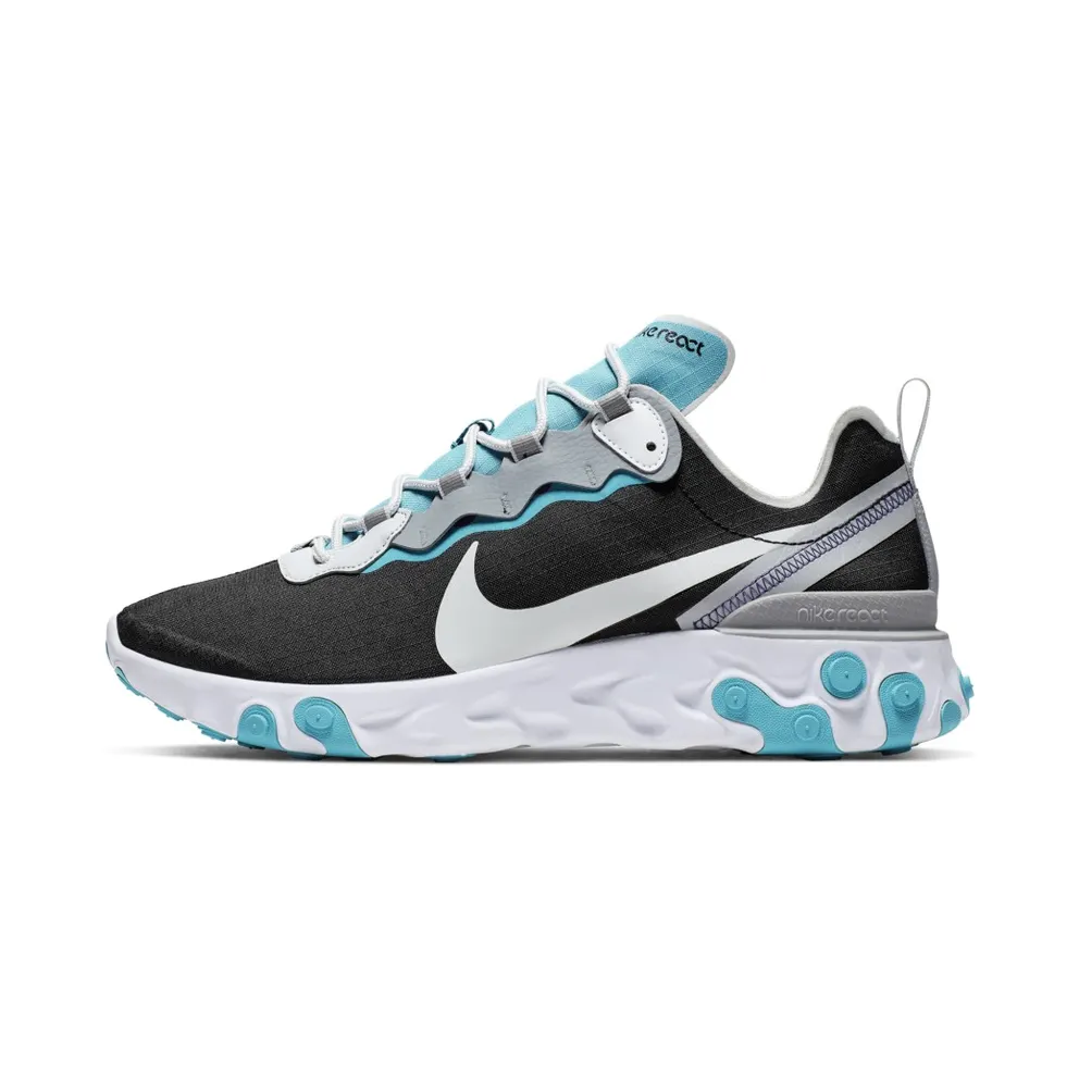 Nike React Element 55 Black Pure Platinum Teal Nebula Black/Pure Platinum-Wolf Grey-Teal Nebula-Voltage Purple-White (BV1507-001)