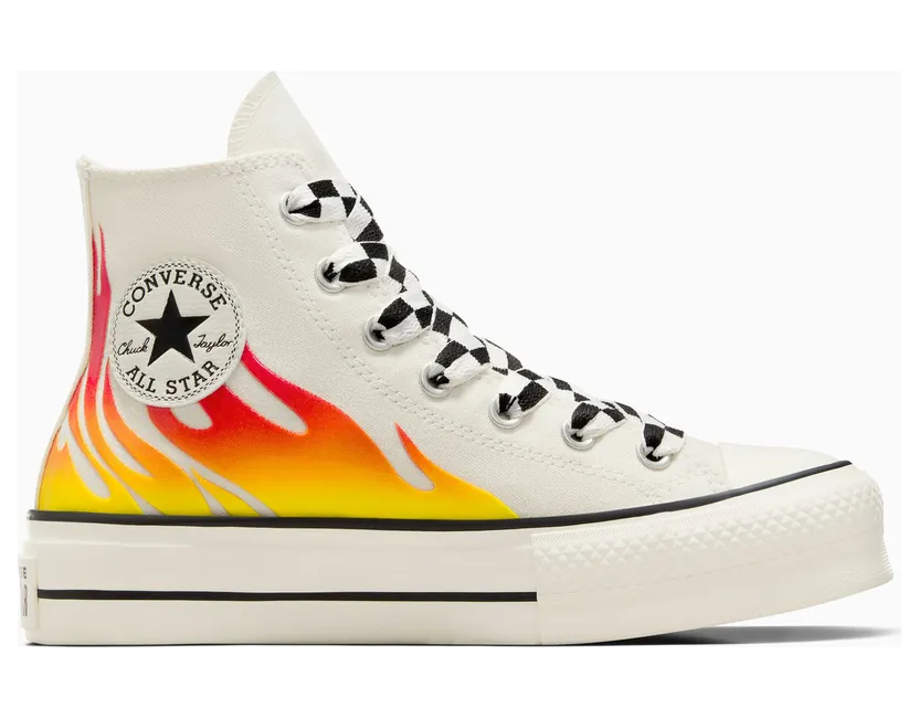 Converse Chuck Taylor All Star Lift Platform Flames Egret/enamel Red/zwart – “Wit” (A07892C)