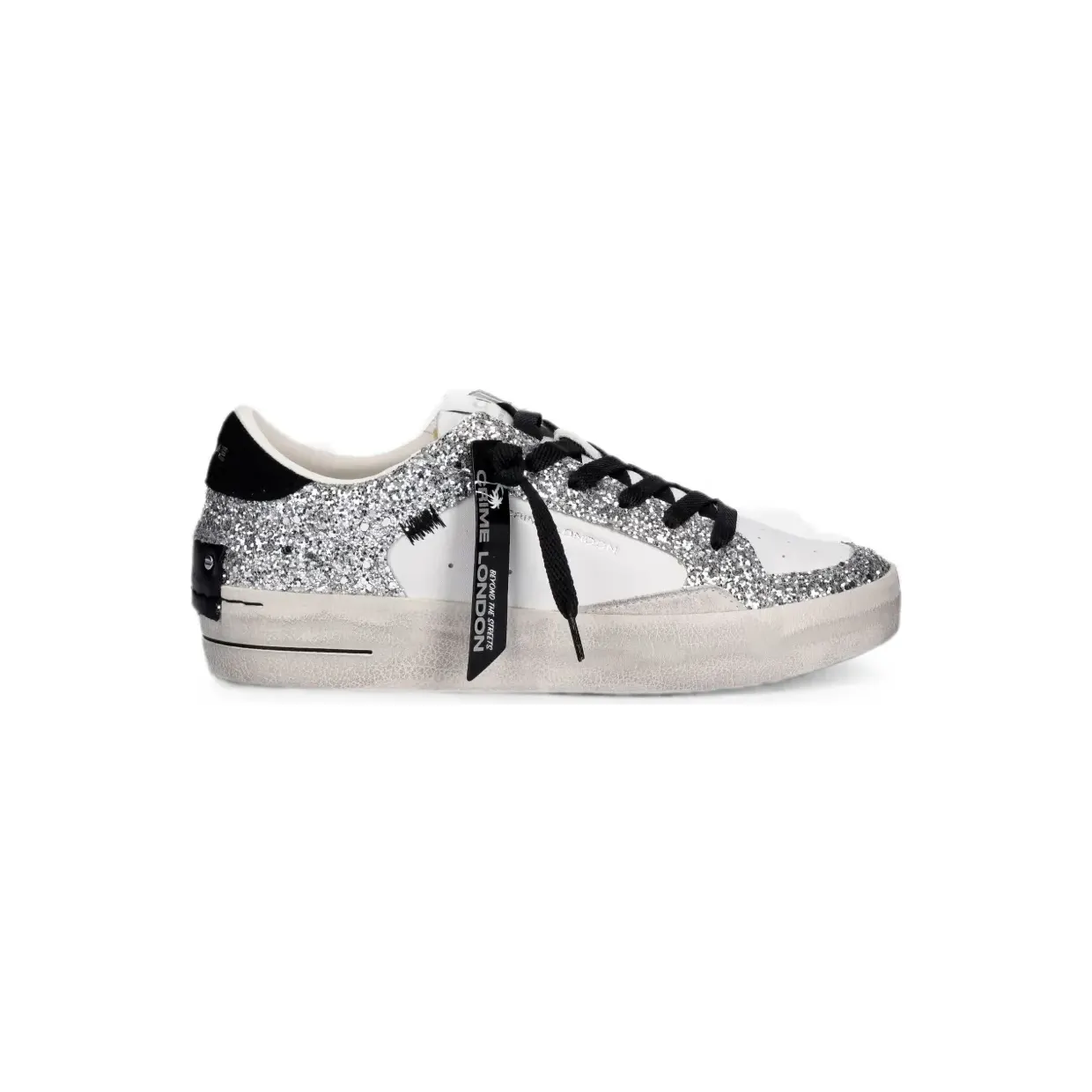 Crime London verfraaid met glitter “White” (25117II8)