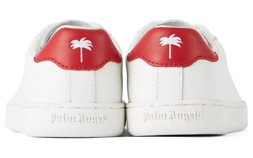 Palm Angels Kids White & Red New Tennis Sneakers (PBIA005F21LEA0010125) (2)