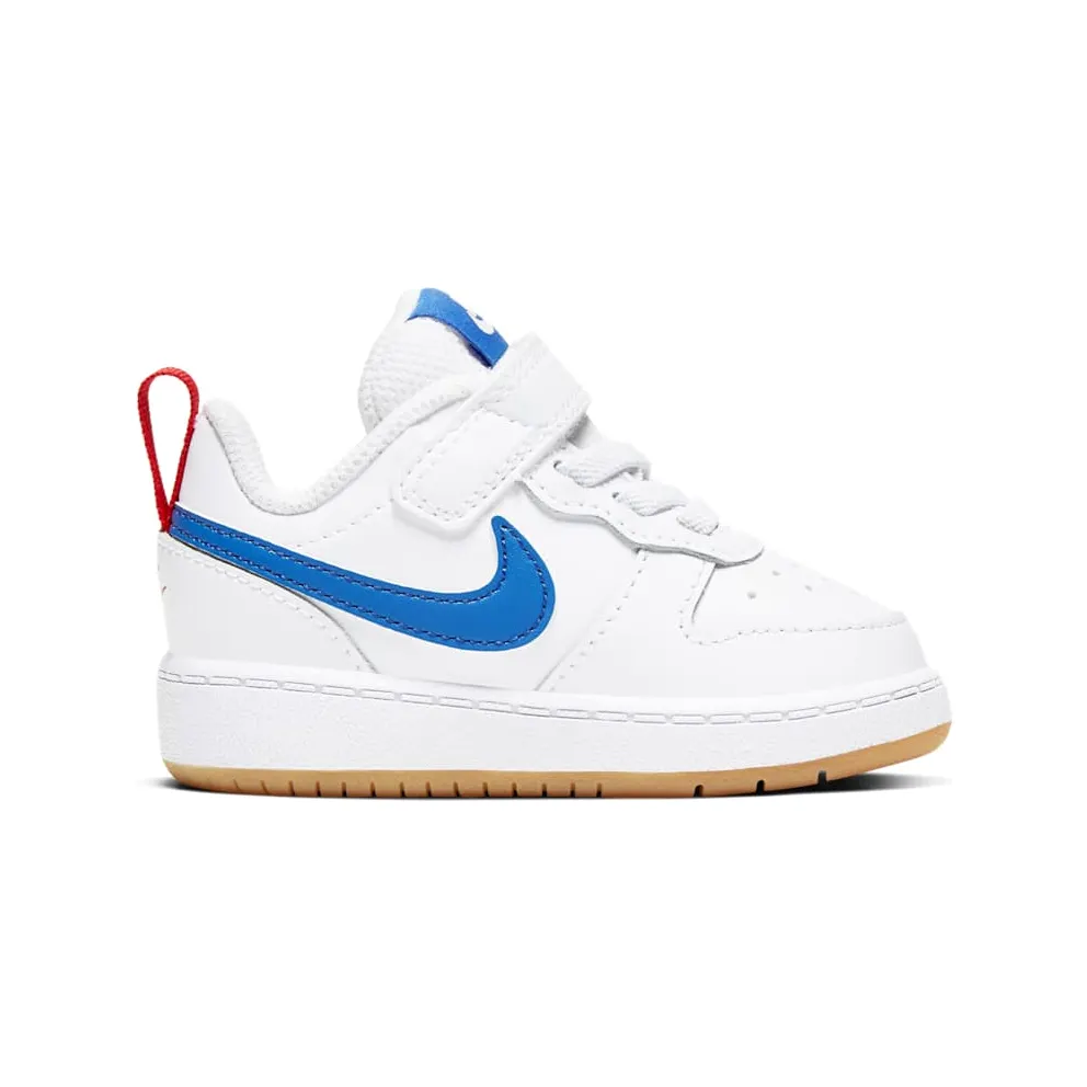 Nike Court Borough Low 2 White Pacific Blue (TD) White/University Red/Gum Light Brown (BQ5453-109)