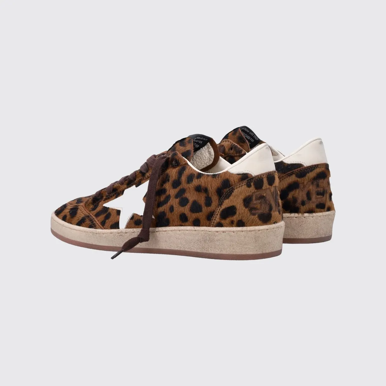 Golden goose Ball Star Animal Print Leather and Pony Hair Sneakers Brown (GWF00117F00870355655) (2)