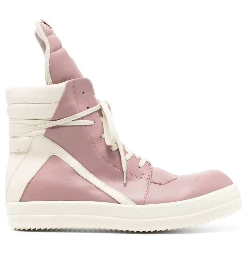 Rick Owens Geobasket high-top leren sneakers – Roze (RU01D3894LCO)