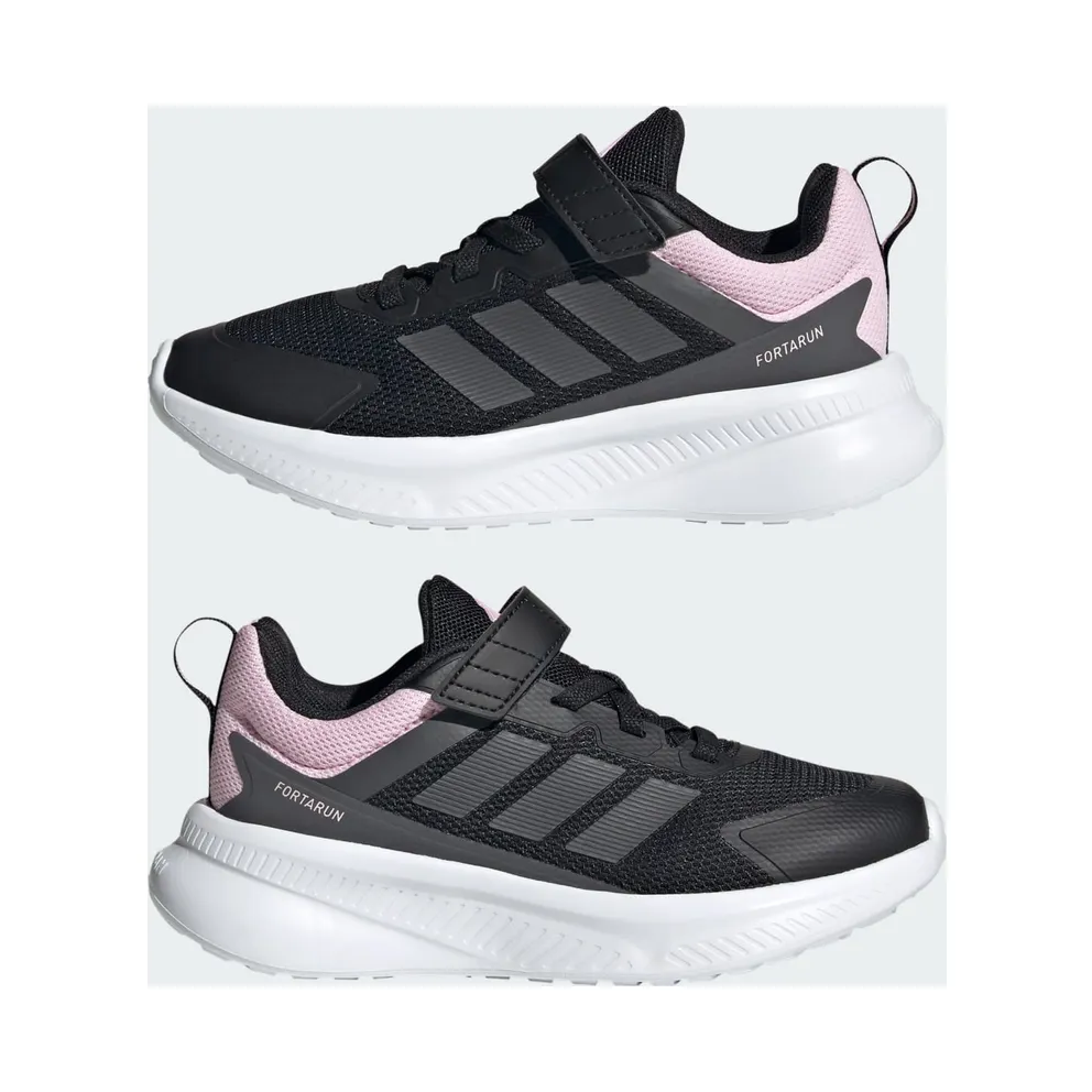 Adidas Fortarun 4.0 Kids Core Black / Grey Six / Clear Pink (JR9313)