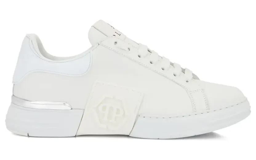 Philipp Plein Phantom Kick$ low-top sneakers met logoplakkaat – Wit (SAFSUSC0904PLE005N)