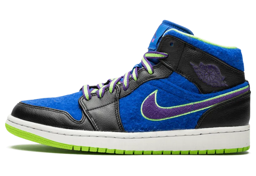 Air Jordan 1 Mid Black Game Royal Lime (633206-040)
