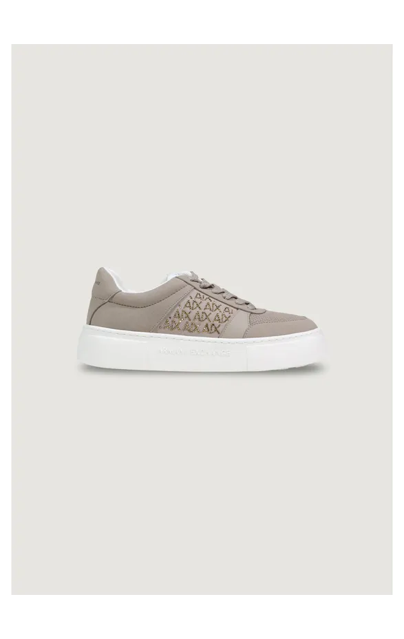 Armani Exchange Sneakers met plateauzool en logo met stras – Wit (XW002788AF23057) (3)