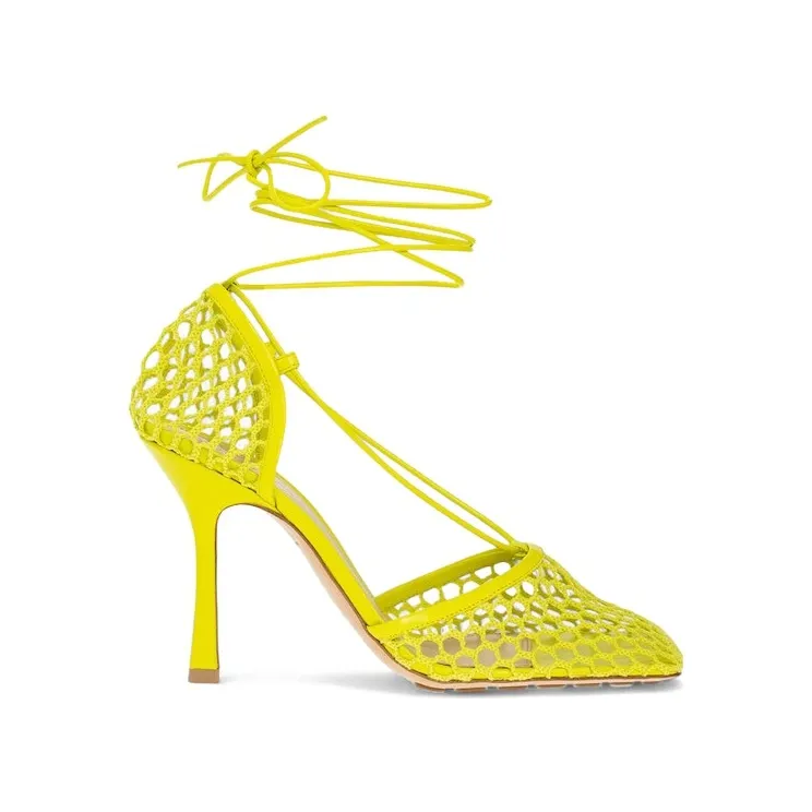 Bottega Veneta Stretched Lace-Up Sandals Kiwi (651388 VBSD3 7278)
