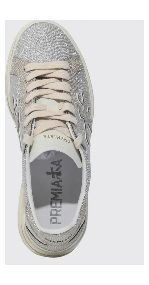 Premiata Claudia Nylon Sneakers with Rhinestones Silver (CLAUDIA8132) (3)