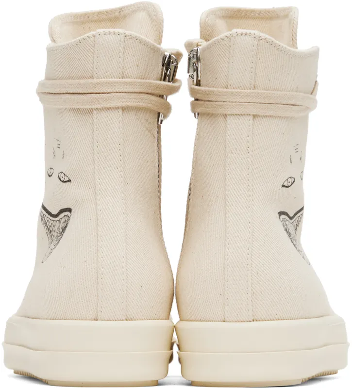 Rick Owens Drkshdw Off-White Denim Sneakers (DU02B4800 DQEP7)
