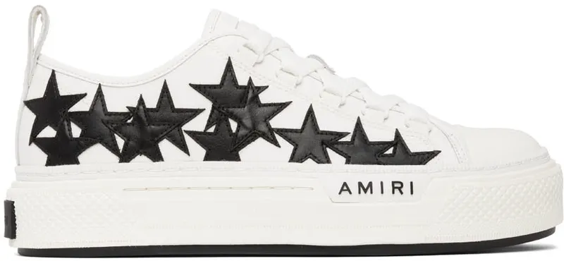 AMIRI White & Black Stars Court Low-Top Sneakers (PF22MFS014-111)