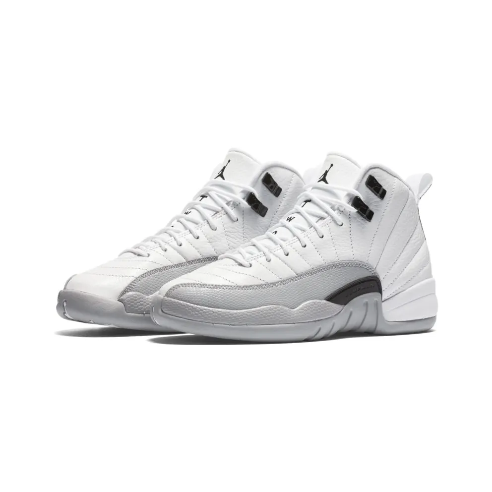 Jordan 12 Retro Barons (GS) White/Black-Wolf Grey (510815-108)