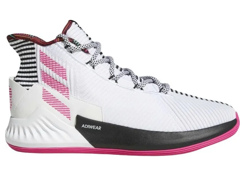 adidas D Rose 9 White Black Pink (BB7658)