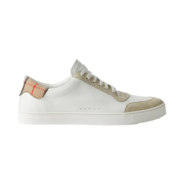 Burberry Cotton Check Sneakers Neutral White (80664681)