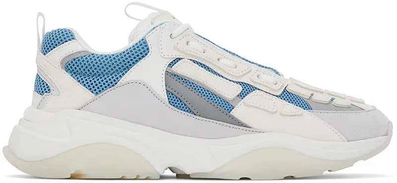 AMIRI White & Blue Nubuck Bone Runner (SS22MFS001)