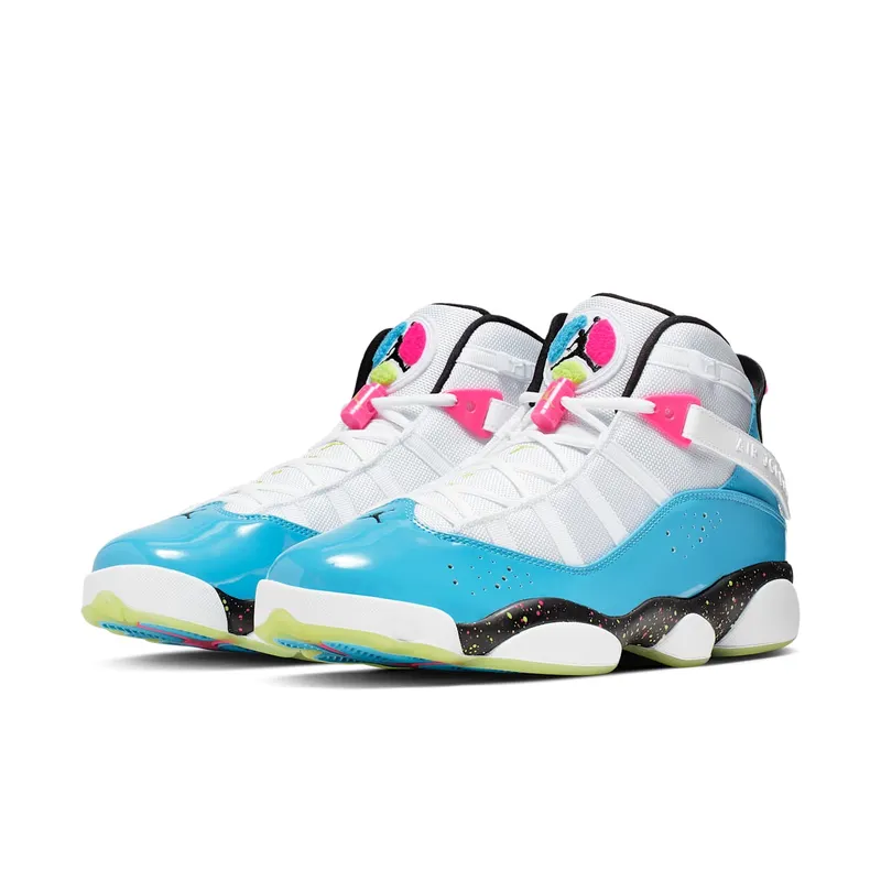Jordan 6 Rings White Light Blue Fury Cyber White/Light Blue Fury-Cyber-Hyper Pink (CK0018-100)