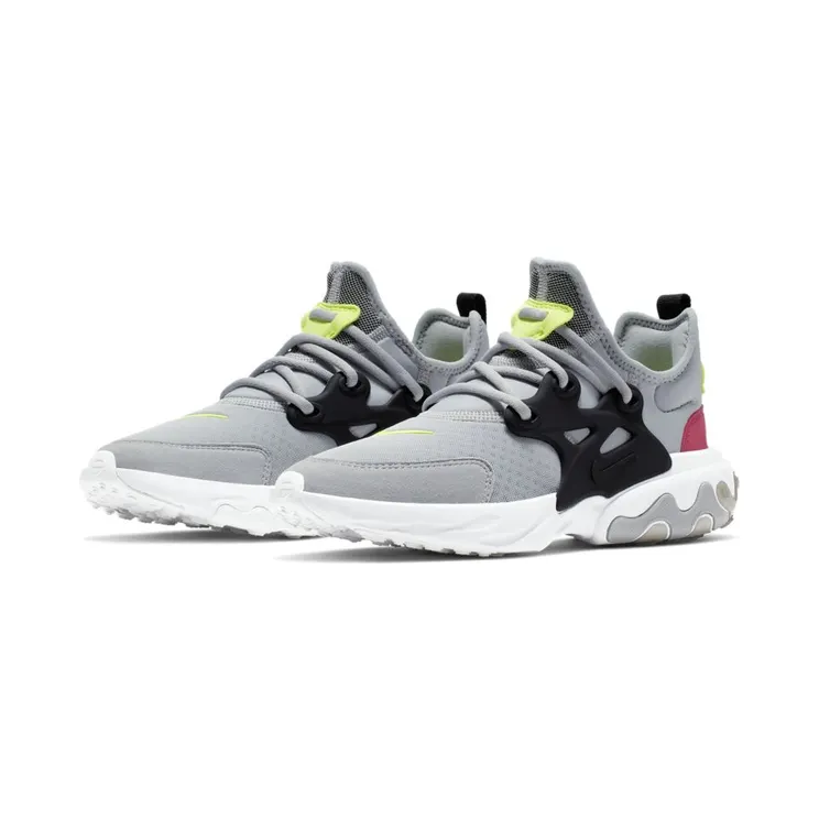 Nike React Presto Wolf Grey Black Rush Pink Volt (GS) “Wolf Grey / Rush Pink / Volt / Black” (BQ4002-004)