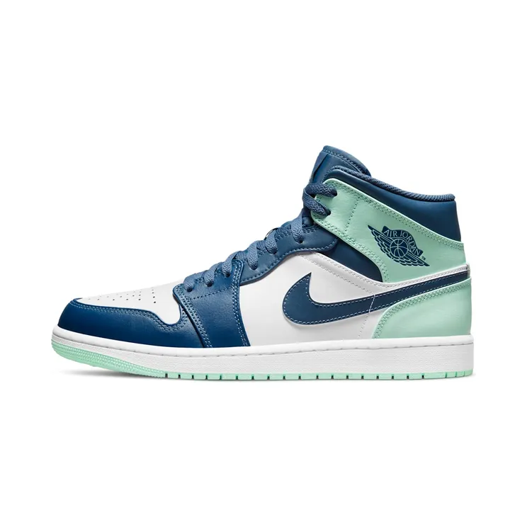Jordan 1 Mid Blue Mint (GS) “Mystic Navy / White / Mint Foam” (554724-413)