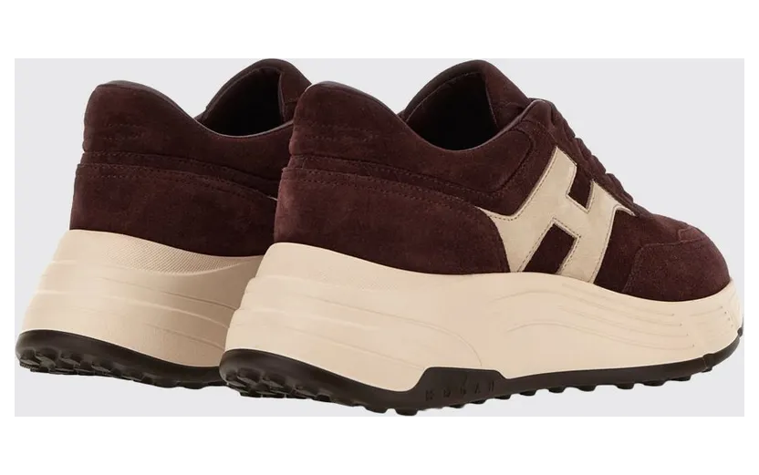Hogan H669 Sneakers in Calfskin and Suede with Chunky Sole Burgundy (HXW6690FR30U5W0CP3) (2)