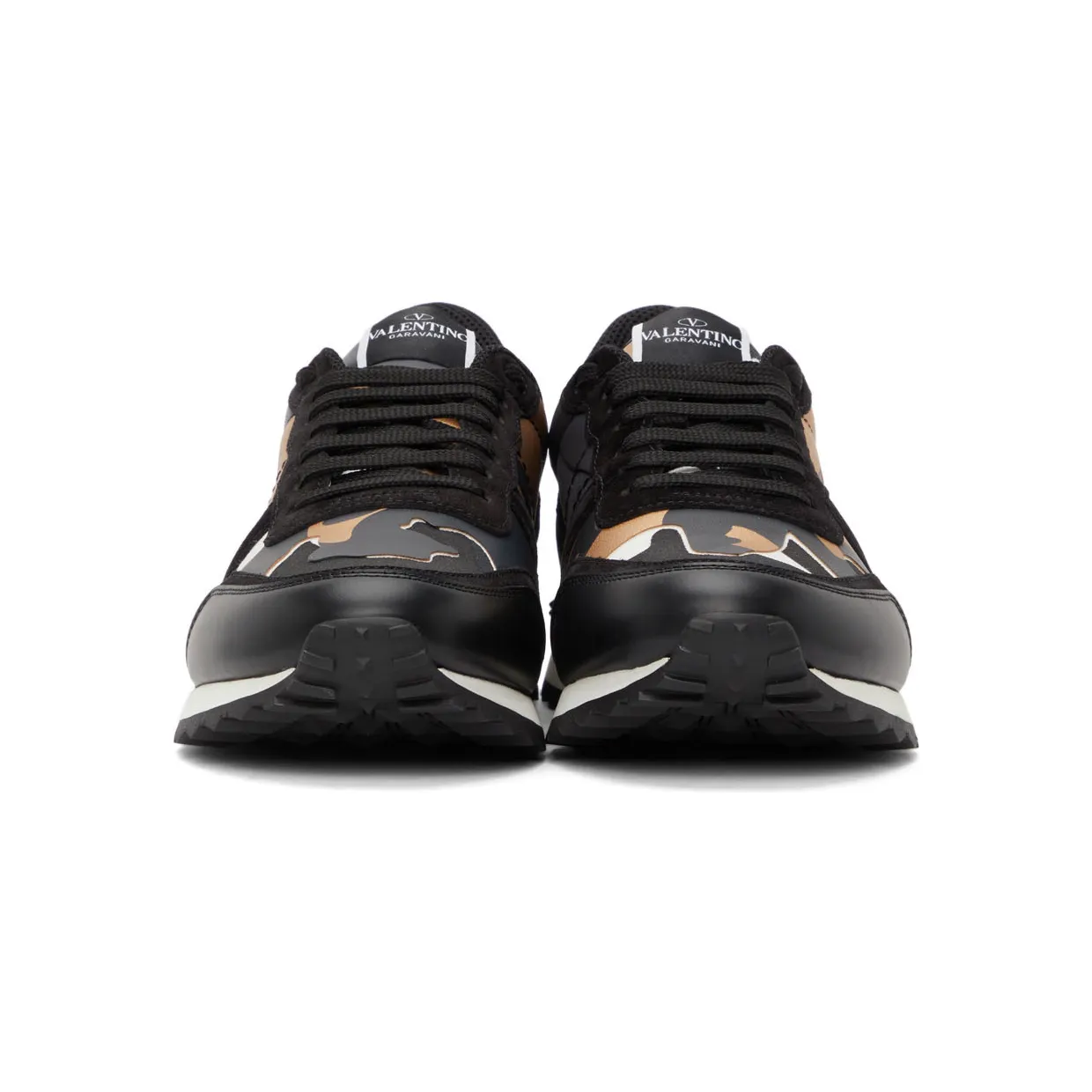 Valentino Garavani Black & Gold Camouflage Rockrunner Sneakers (WY0S0723GYE) (2)