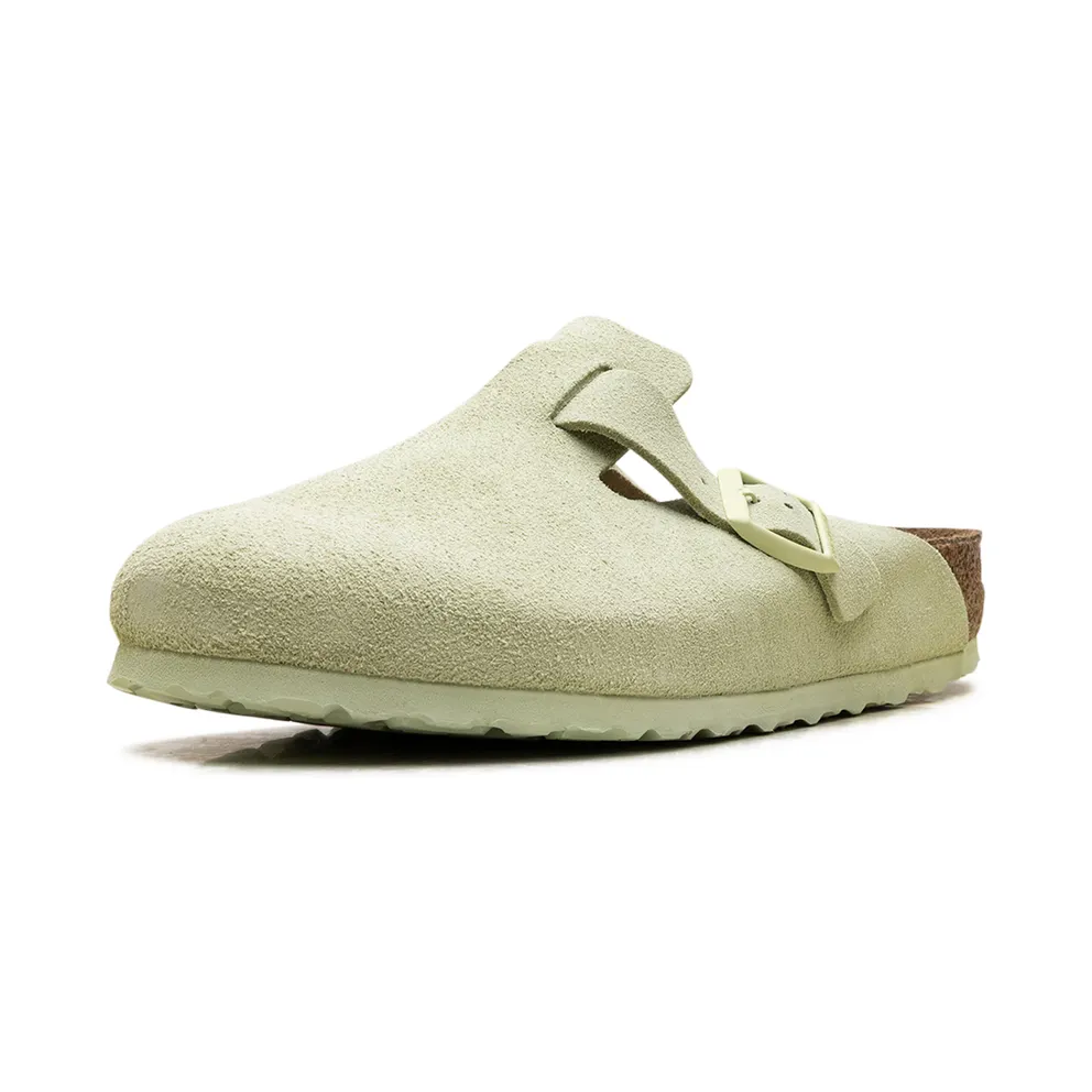 Birkenstock Boston Soft Footbed Suede Leather “Faded Lime” (1027648)