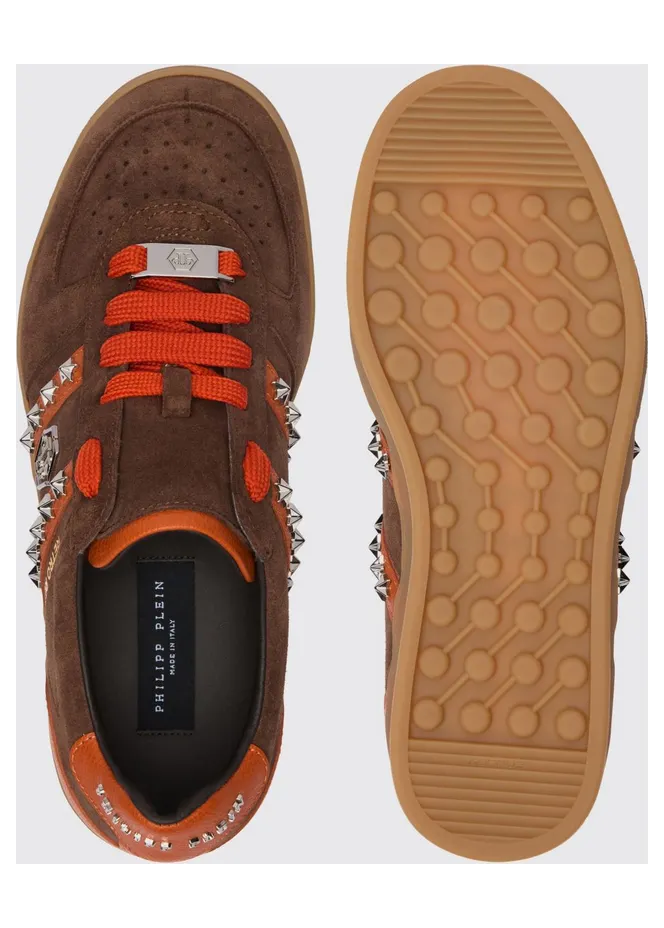 Philipp plein Retro Rebel Suede Sneakers with Applied Stars Brown (SAFSUSC0911PLE009N04) (3)