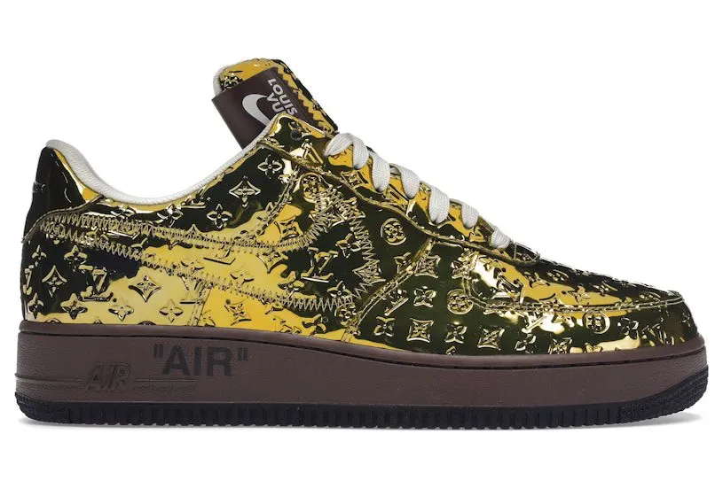 Louis Vuitton Nike Air Force 1 Low By Virgil Abloh Metallic Gold (1A9VG1)