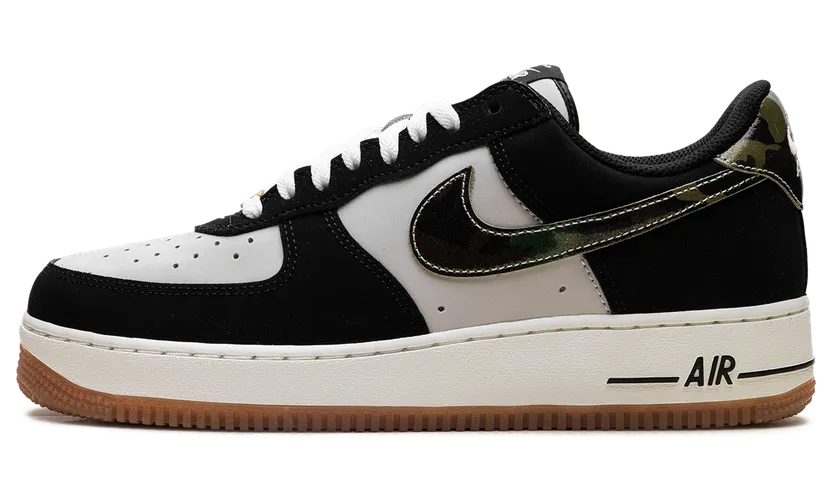 Nike Air Force 1 Low ’07 LV8 “Black Patent Camo Swoosh” (HQ1967-100)