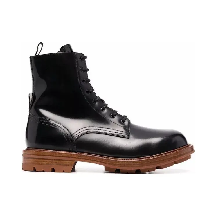Alexander McQueen Leather Boots Black Brown (683569WHZ8J1452)