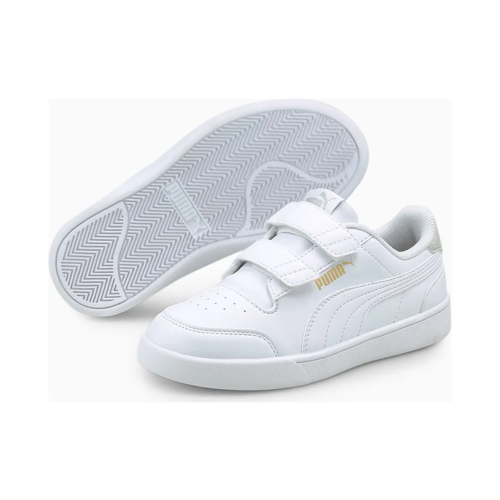 PUMA Shuffle Kids’ White/Gray Violet/Gold (375689-01)