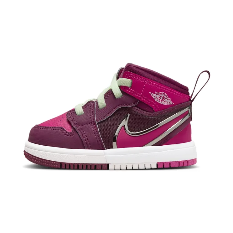 Jordan 1 Mid RM EasyOn “Bordeaux / White / Volt Tint / Active Pink” (FQ1283-600)
