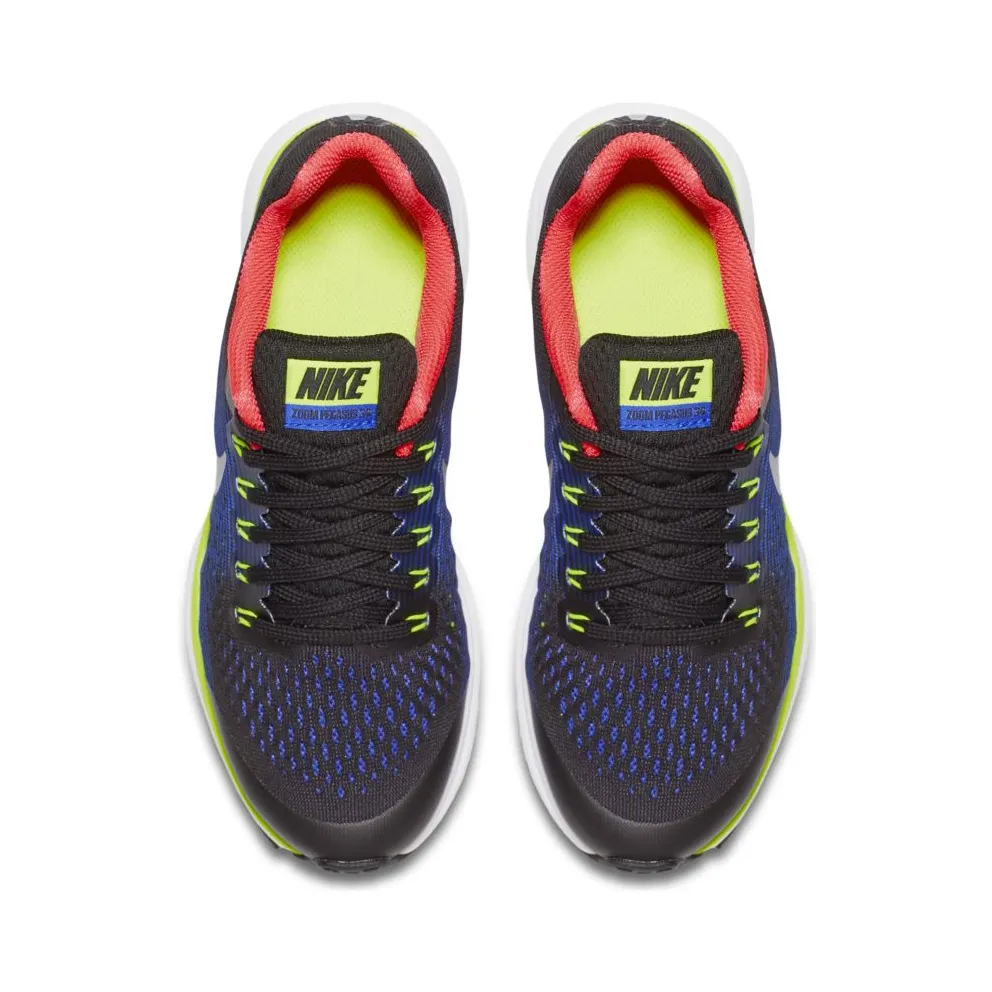 Nike Zoom Pegasus 34 Black Volt Racer Blue (GS) Black/Chrome-Volt-Racer Blue (881953-005)
