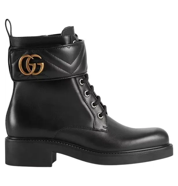 Gucci Double G 40mm Ankle Boot Black Leather (670397 17K20 1000)