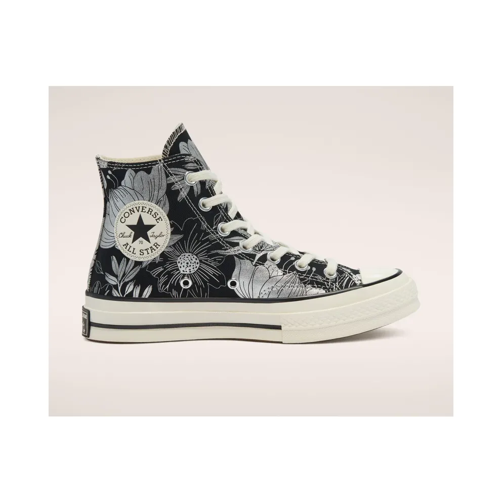 Converse Chuck 70 High ‘Vintage Floral – Black Silver’ Black/Silver/Egret (569236C)